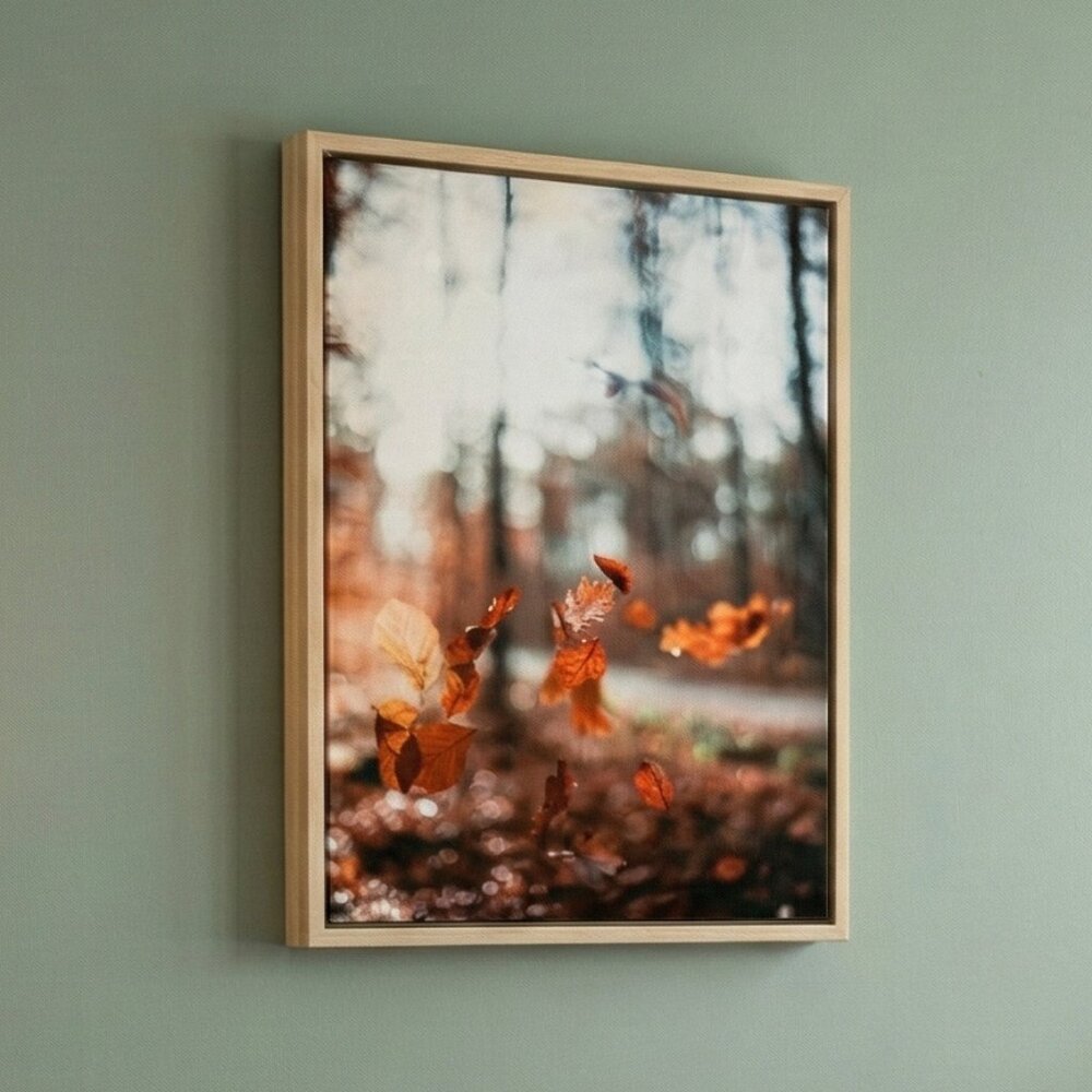Fall Leaves Framed Canvas Wall Art 12x15 Rustic Farmhouse Decor